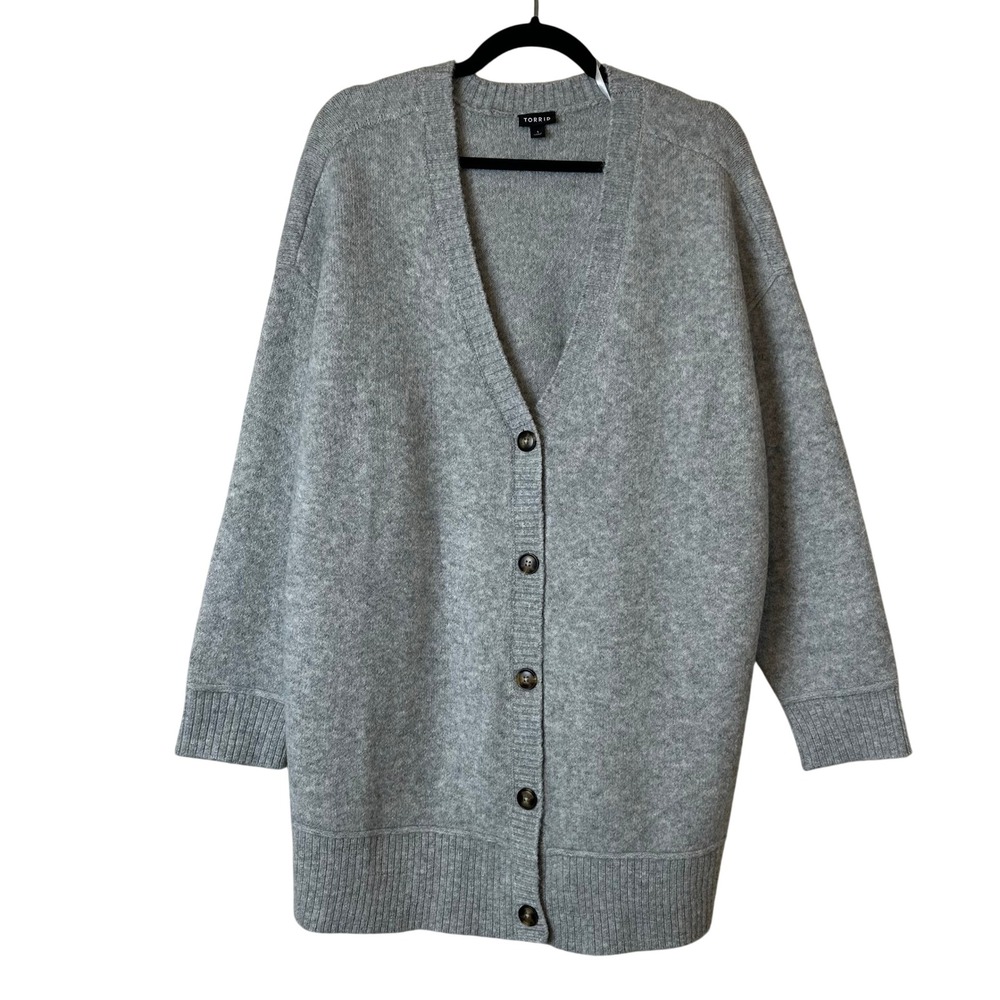 Torrid Grey Cozycore Knit V-Neck Cardigan Sweater Plus Size 1X Layers Softgirl